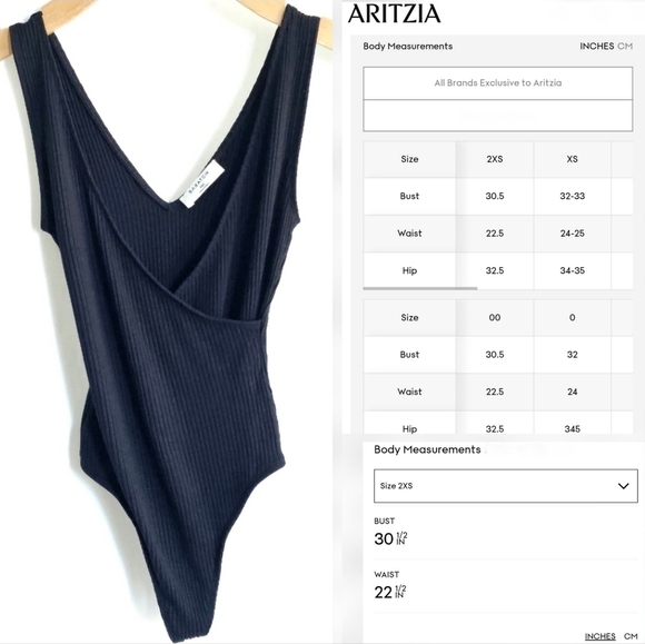 🇨🇦 Aritzia Babaton Black Sleeveless Faux Wrap Rib Bodysuit - Picture 13 of 13